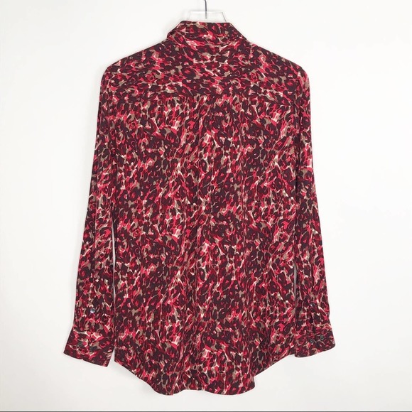 New Equipment Slim Signature Shirt Merlot Multi Print Medium - Picture 6 of 9